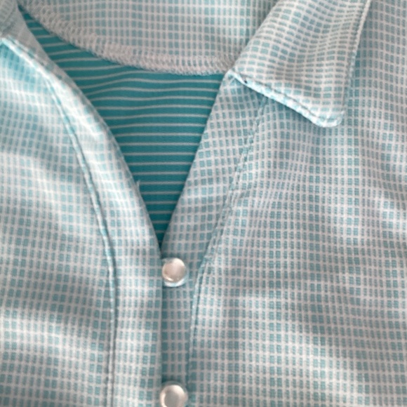 NWOT Pebble Beach Dry Luxe sleeveless aqua/white polo size XXL - Picture 5 of 7